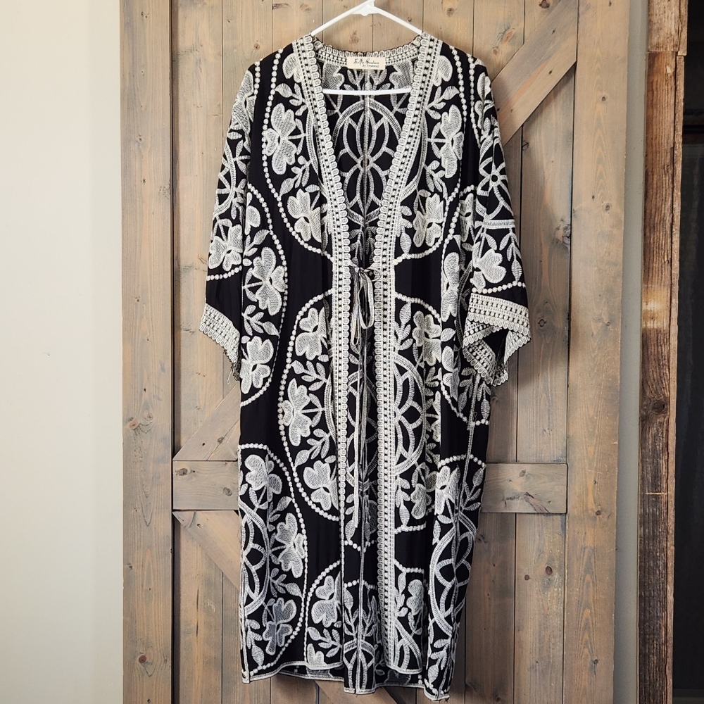 Bohemian Embroidered Lighweight Kimono Festival Cardigan One Size Fit Most